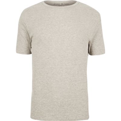Grey marl essential rib t-shirt